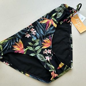 Kara Sol Swim Bikini Bottom Floral Print New size Large